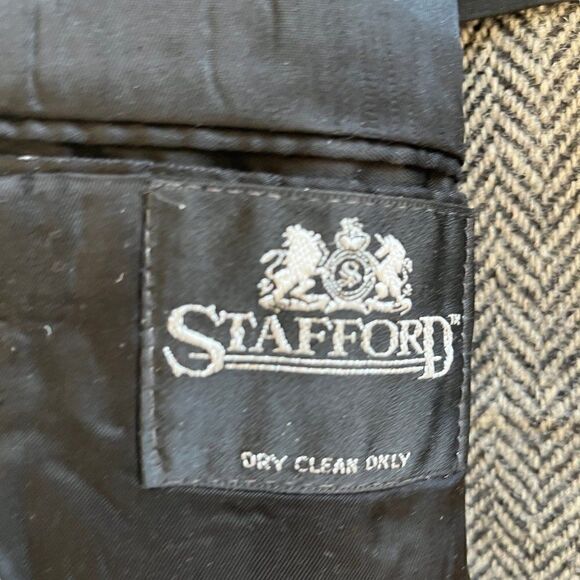 Vintage 1960s Harris Tweed Sport Coat Gray Herringbone Jacket 42R Scottish - Picture 8 of 9